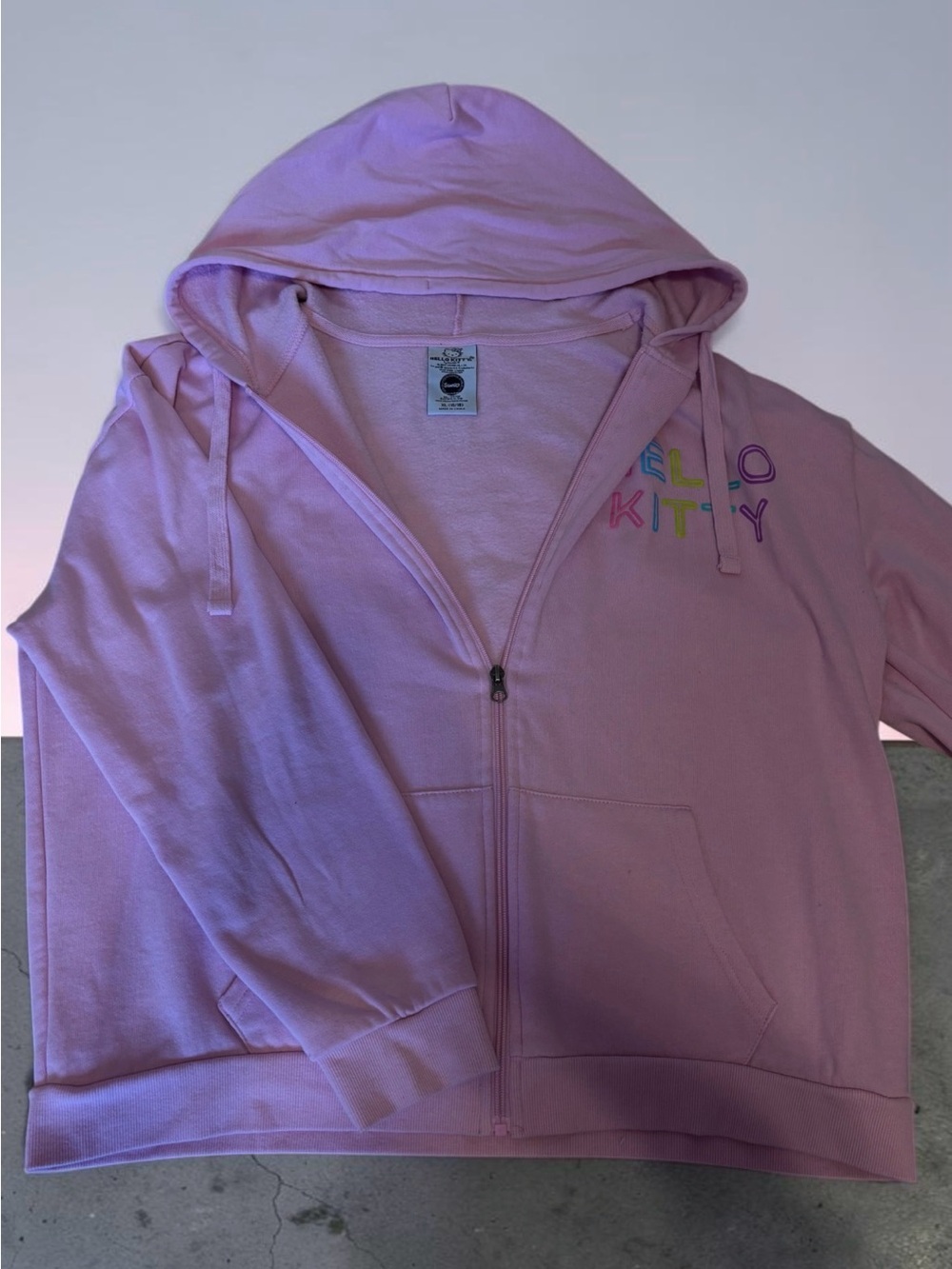 Hello Kitty Soft Pink Hooded Sweatshirt